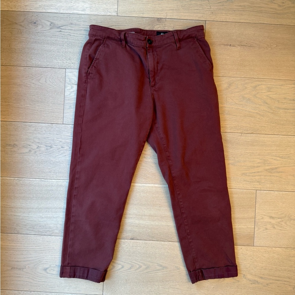 AG Adriano Goldschmied Men's Dark Red Chinos